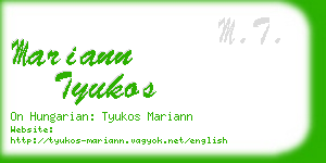 mariann tyukos business card